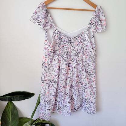 Dotti Floral Puff Sleeve Mini Dress Size 16