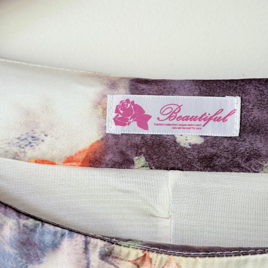 Beautiful Watercolor Floral Sleeveless Shift Dress - 50cm U/Arm