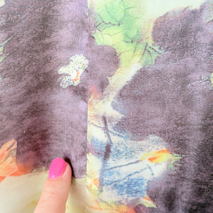 Beautiful Watercolor Floral Sleeveless Shift Dress - 50cm U/Arm