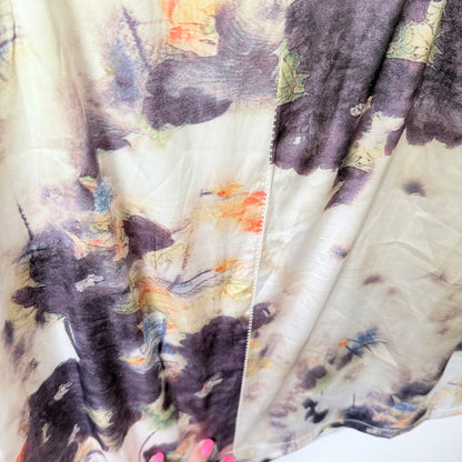 Beautiful Watercolor Floral Sleeveless Shift Dress - 50cm U/Arm