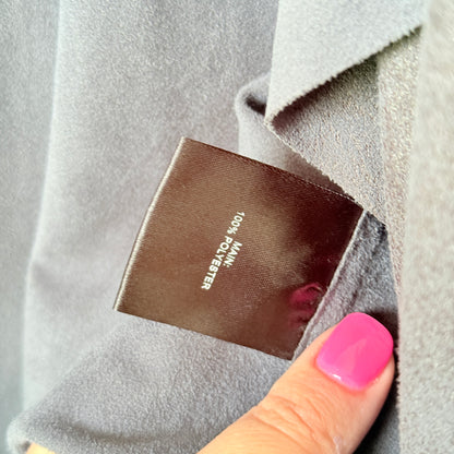 Wild Child City Draped Faux Suede Jacket - Grey - One Size