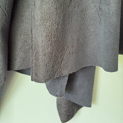 Wild Child City Draped Faux Suede Jacket - Grey - One Size