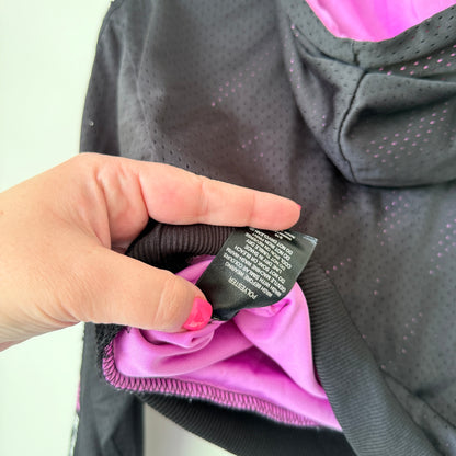 ACTIVE INTENT Cropped Mesh Hoodie Black & Pink - 12y