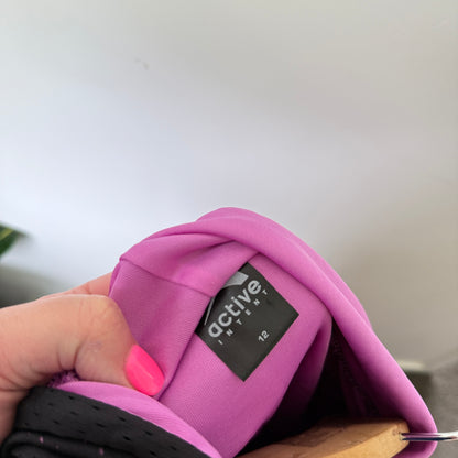 ACTIVE INTENT Cropped Mesh Hoodie Black & Pink - 12y