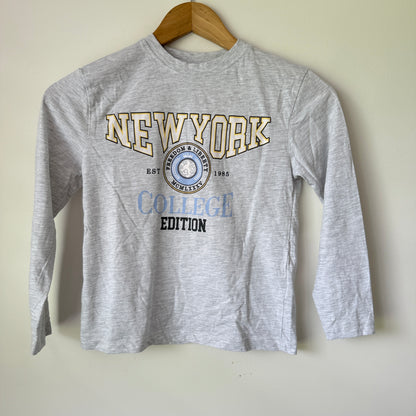 MISS MANGO New York College Edition Tee Grey Marle - 8y