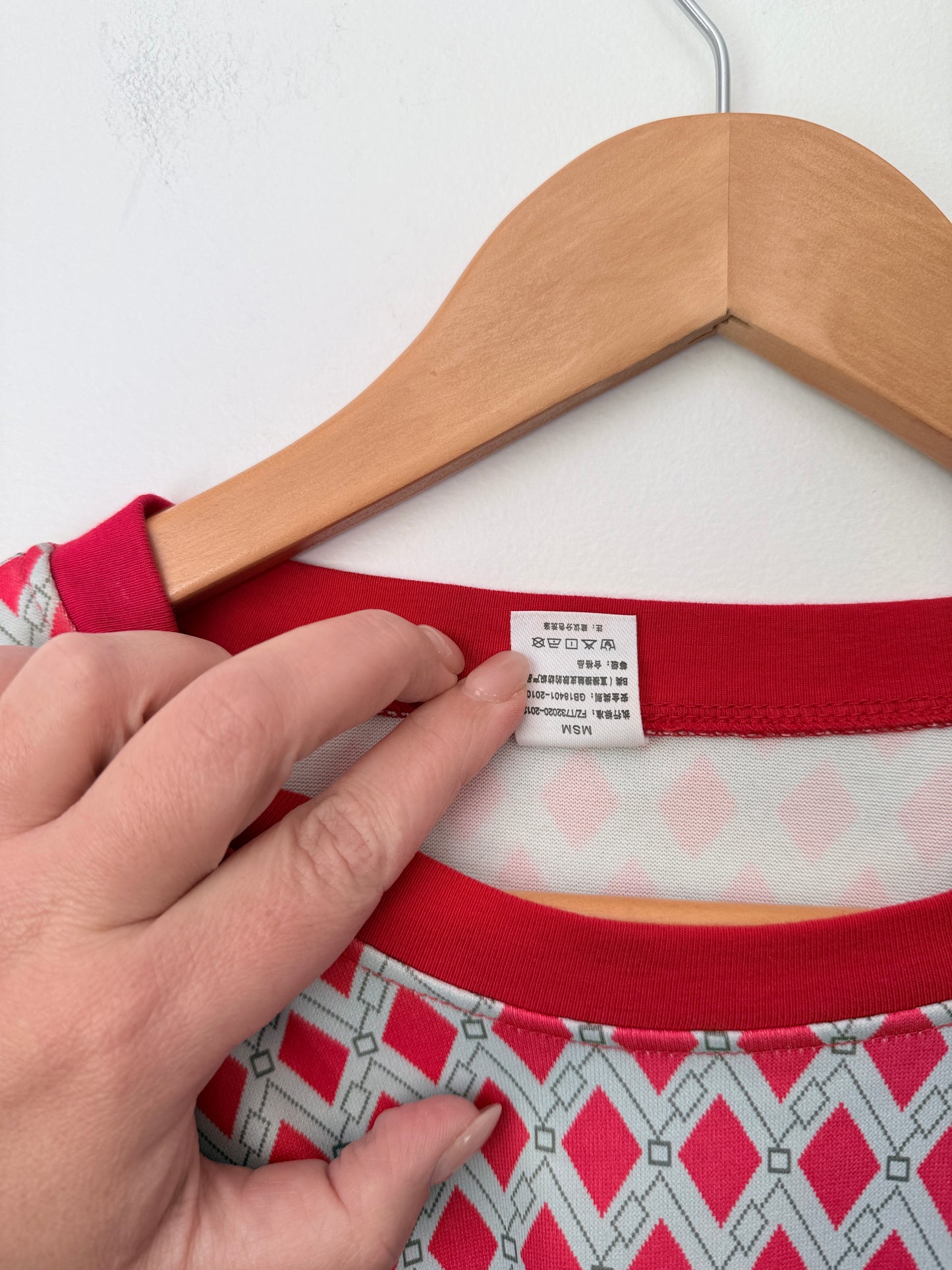 Ceraolei Size 2 (49cm u/arm) Geometric Diamond Pattern T-Shirt