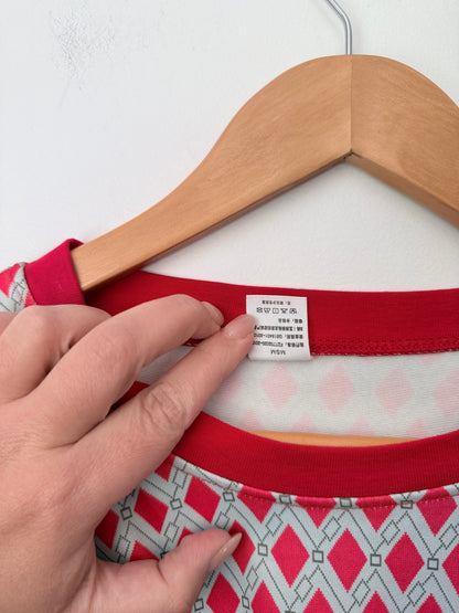 Ceraolei Size 2 (49cm u/arm) Geometric Diamond Pattern T-Shirt