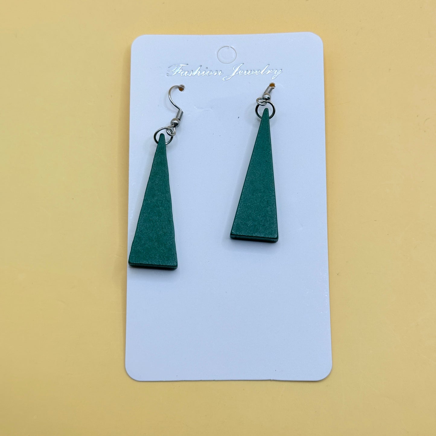 Wooden Triangle Drop Earrings