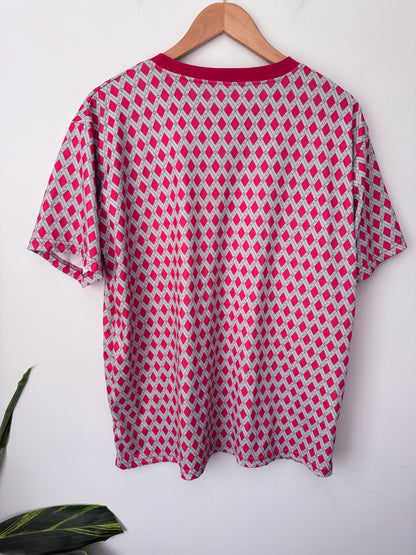 Ceraolei Size 2 (49cm u/arm) Geometric Diamond Pattern T-Shirt