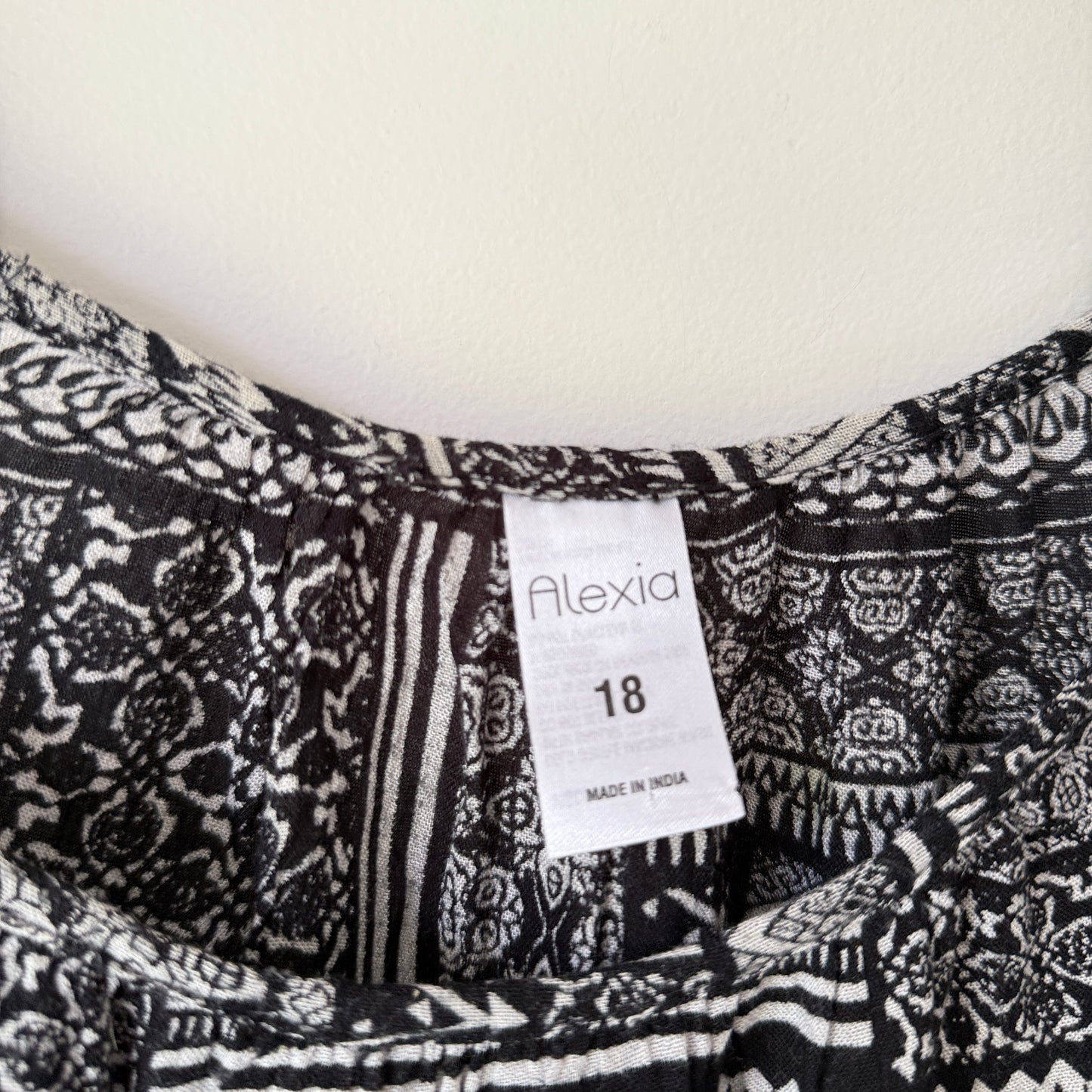 ALEXIA Patchwork Off Shoulder Top Black & White - 18