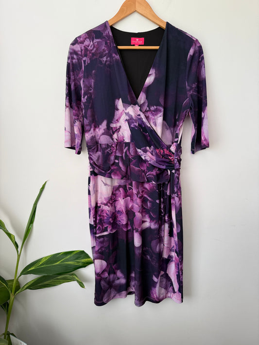 Together Size 44 V-Neck Faux Wrap Dress