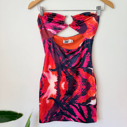 Tiger Mist Size S Multicolor Printed Strapless Mini Dress