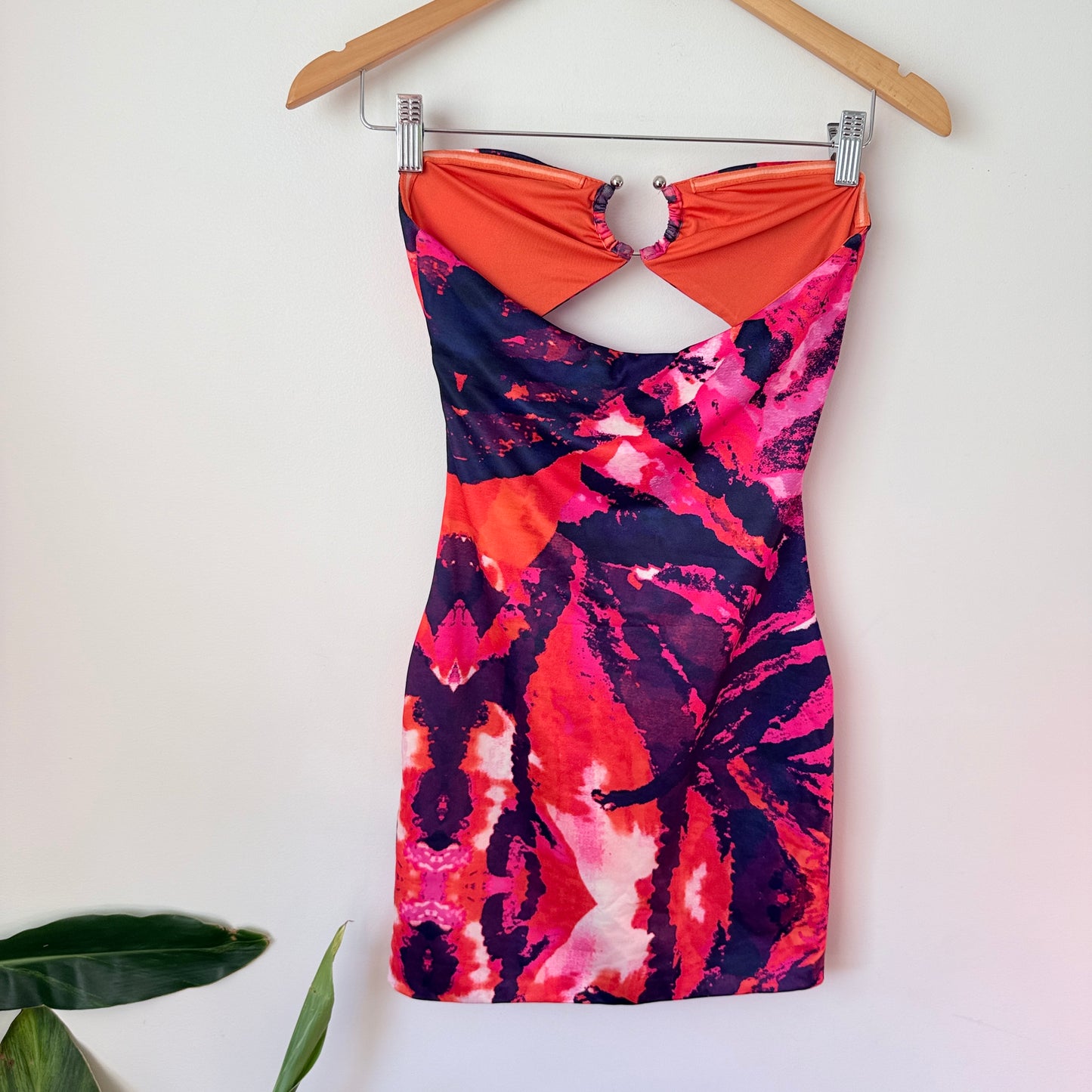 Tiger Mist Size S Multicolor Printed Strapless Mini Dress