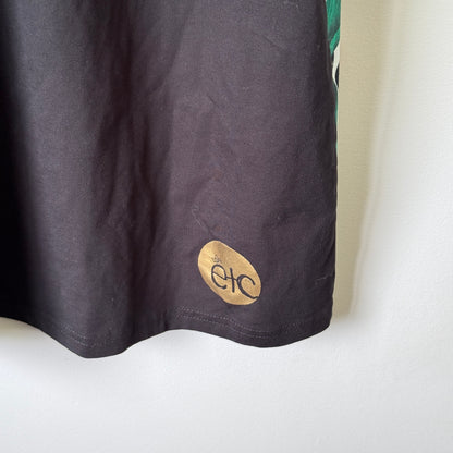 etc Tropical Leaf Leopard Print V Neck Long Sleeve Dress - 58cm U/Arm to U/arm