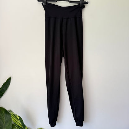 Unknown Size S Waist 54cm Cross Back Black High-Rise Jogger Pants