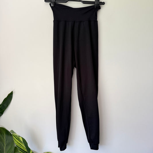 Unknown Size S Waist 54cm Cross Back Black High-Rise Jogger Pants