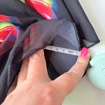 Q&F Off-Shoulder Tropical Maxi Dress Black/Multi - 4XL