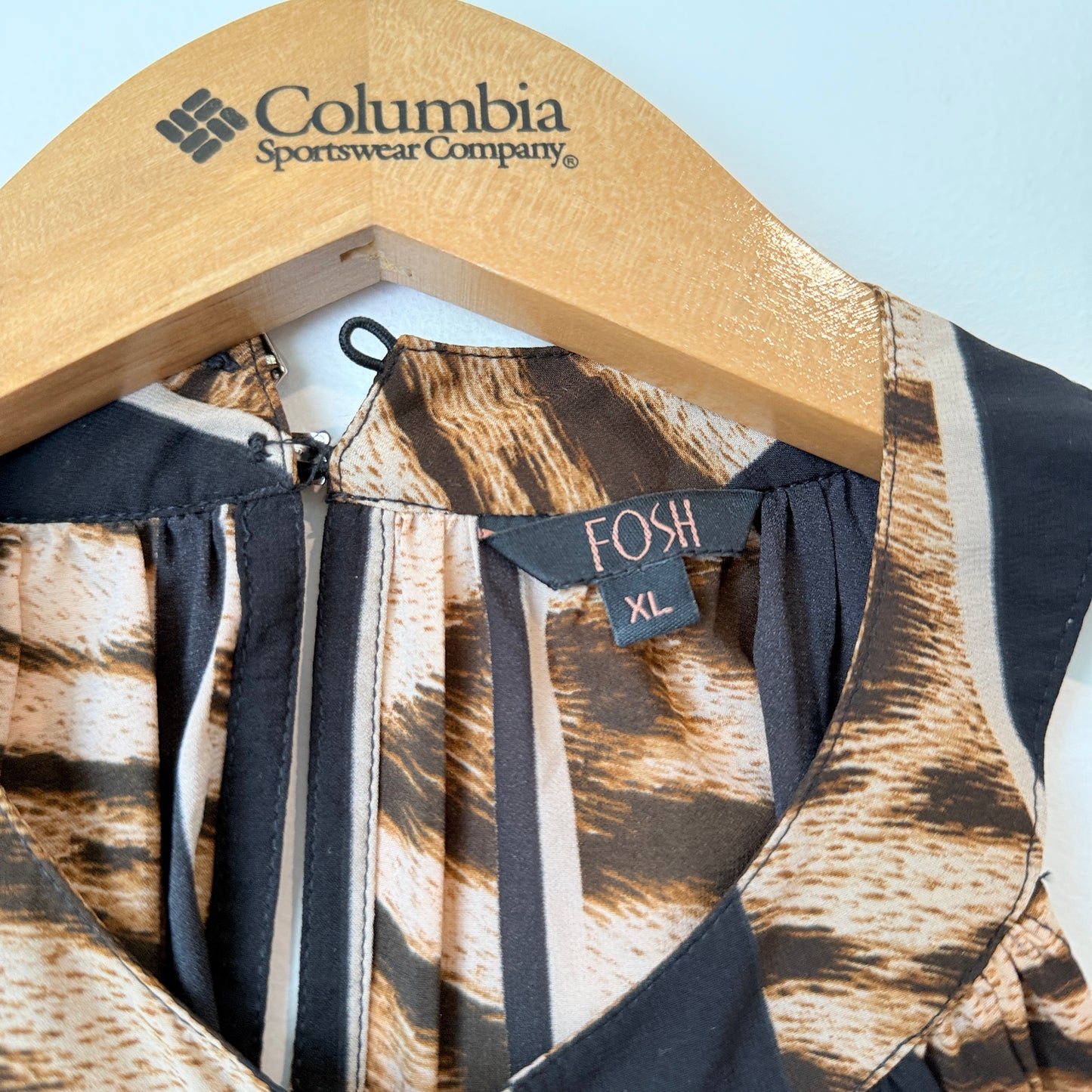 Fosh Size XL Animal Print Sleeveless Tunic