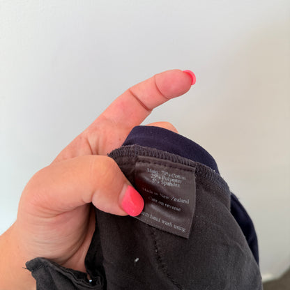 Madame Hawke (NZ Made) Size 6 Navy Blue Slim-Leg Trousers