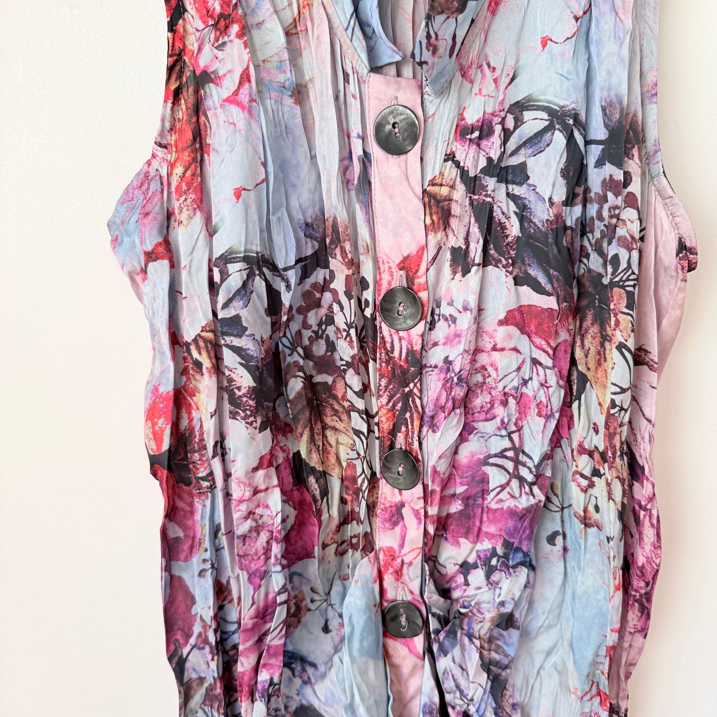 Jaroc Size U/Arm to U/Arm 53cm Floral Print Sleeveless Dress