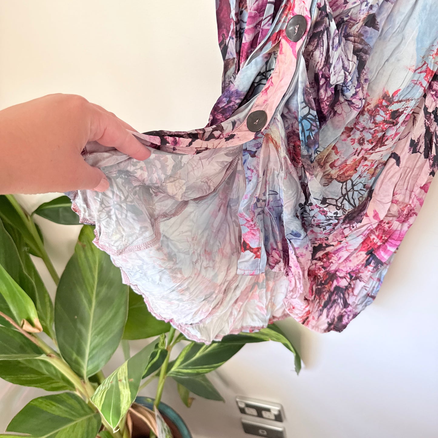 Jaroc Size U/Arm to U/Arm 53cm Floral Print Sleeveless Dress