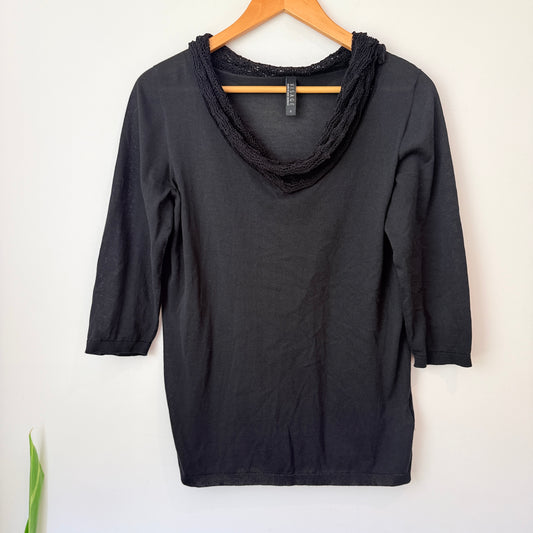 Visage (NZ Made) Size S Cowl Neck Knit Top with 3/4 Sleeves