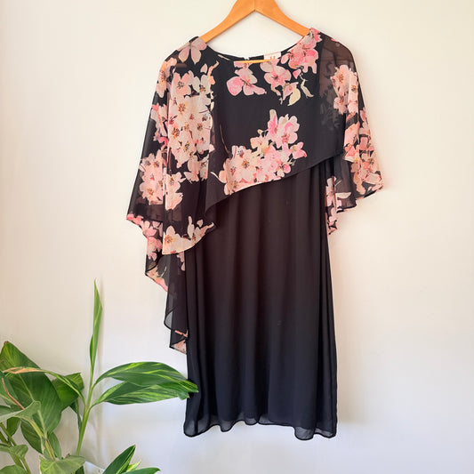 Harlow Size 14 Floral-Printed Chiffon Overlay Dress