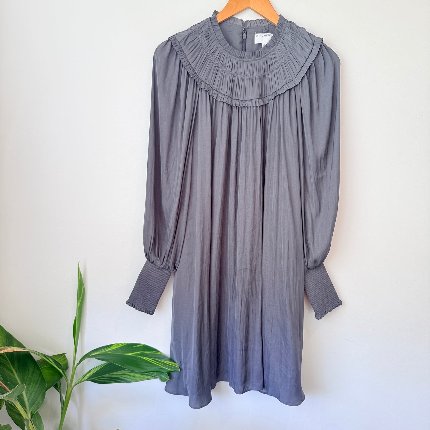 Witchery Size 8 Charcoal Cuffed Dress
