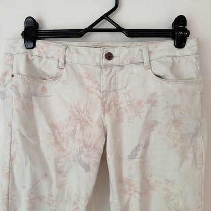 Zara Trafaluc Collection Size 1 Skinny Leg Bird & Floral Jeans