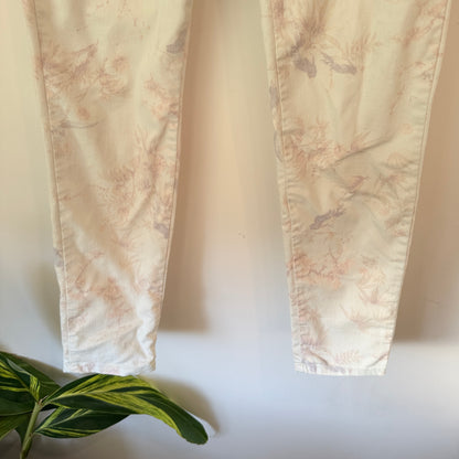 Zara Trafaluc Collection Size 1 Skinny Leg Bird & Floral Jeans