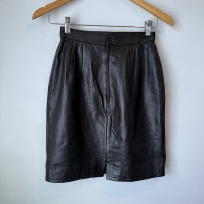 Brand Unknown Black Faux Leather  Pencil Skirt – Waist 60cm