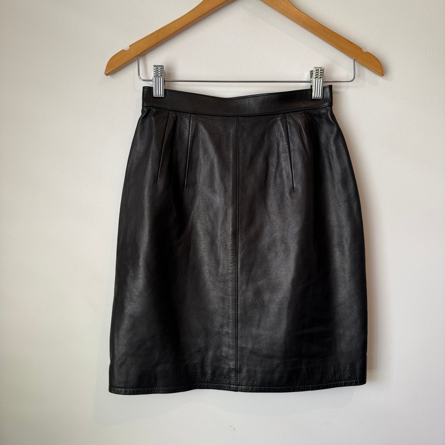 Brand Unknown Black Faux Leather  Pencil Skirt – Waist 60cm