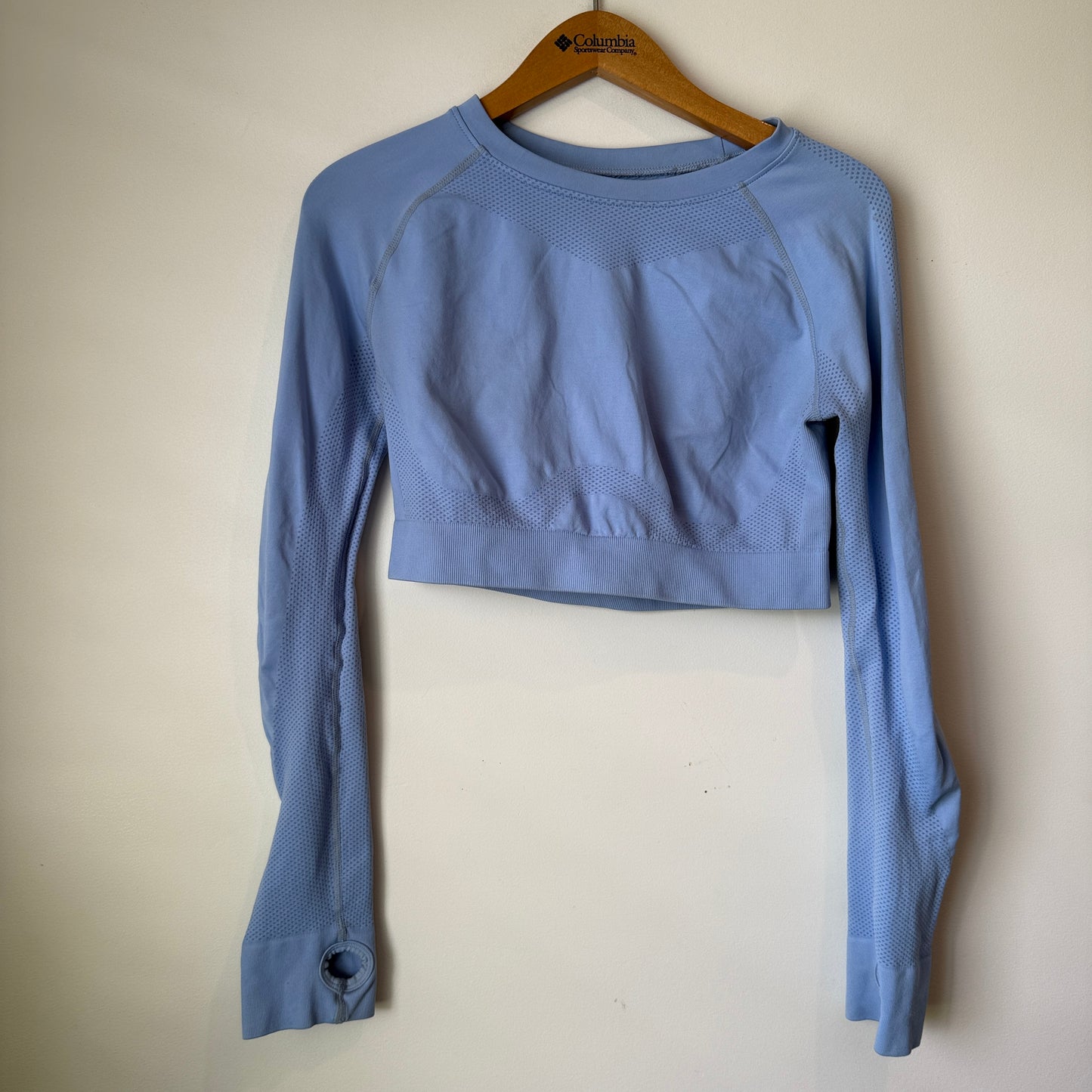 Size XL Ribbed Cropped Long-Sleeve Top
