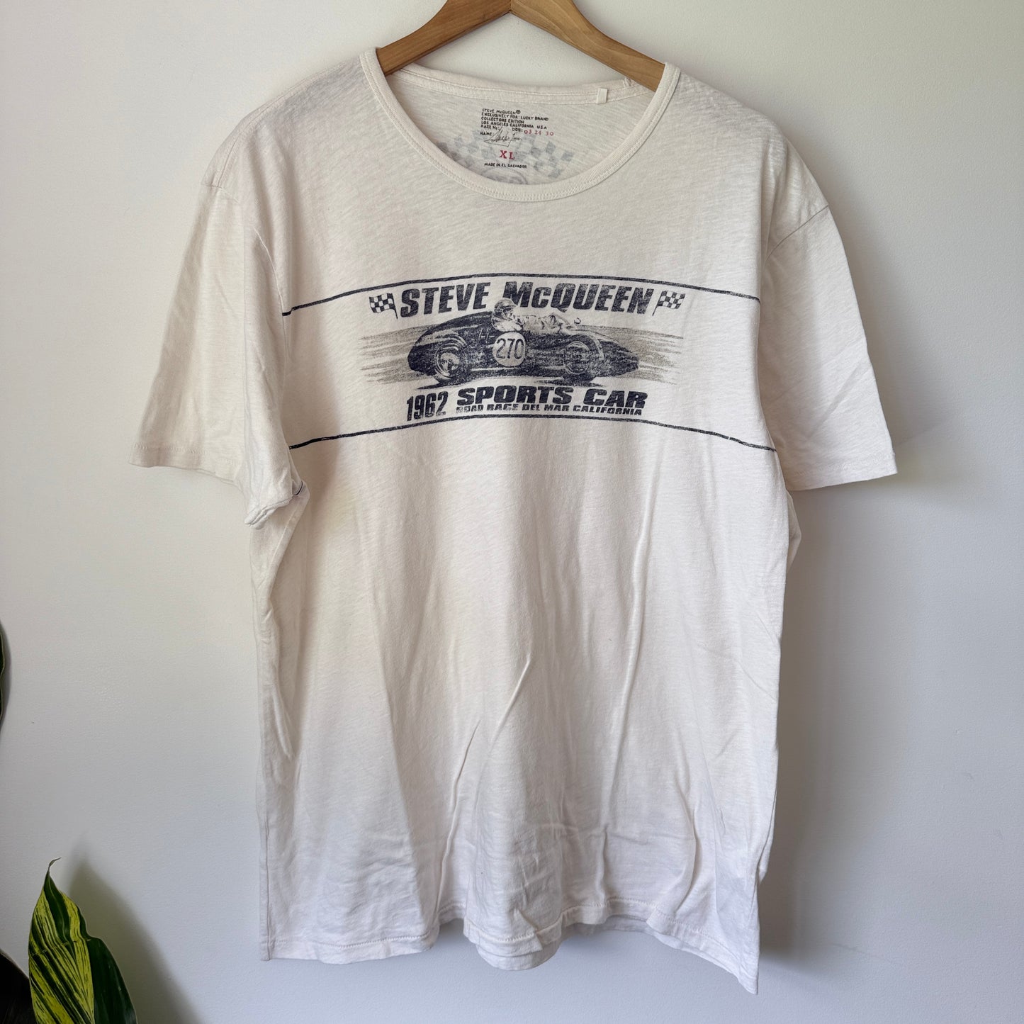 Lucky Brand Steve McQueen Collector's Edition T-Shirt in Cream - Size XL