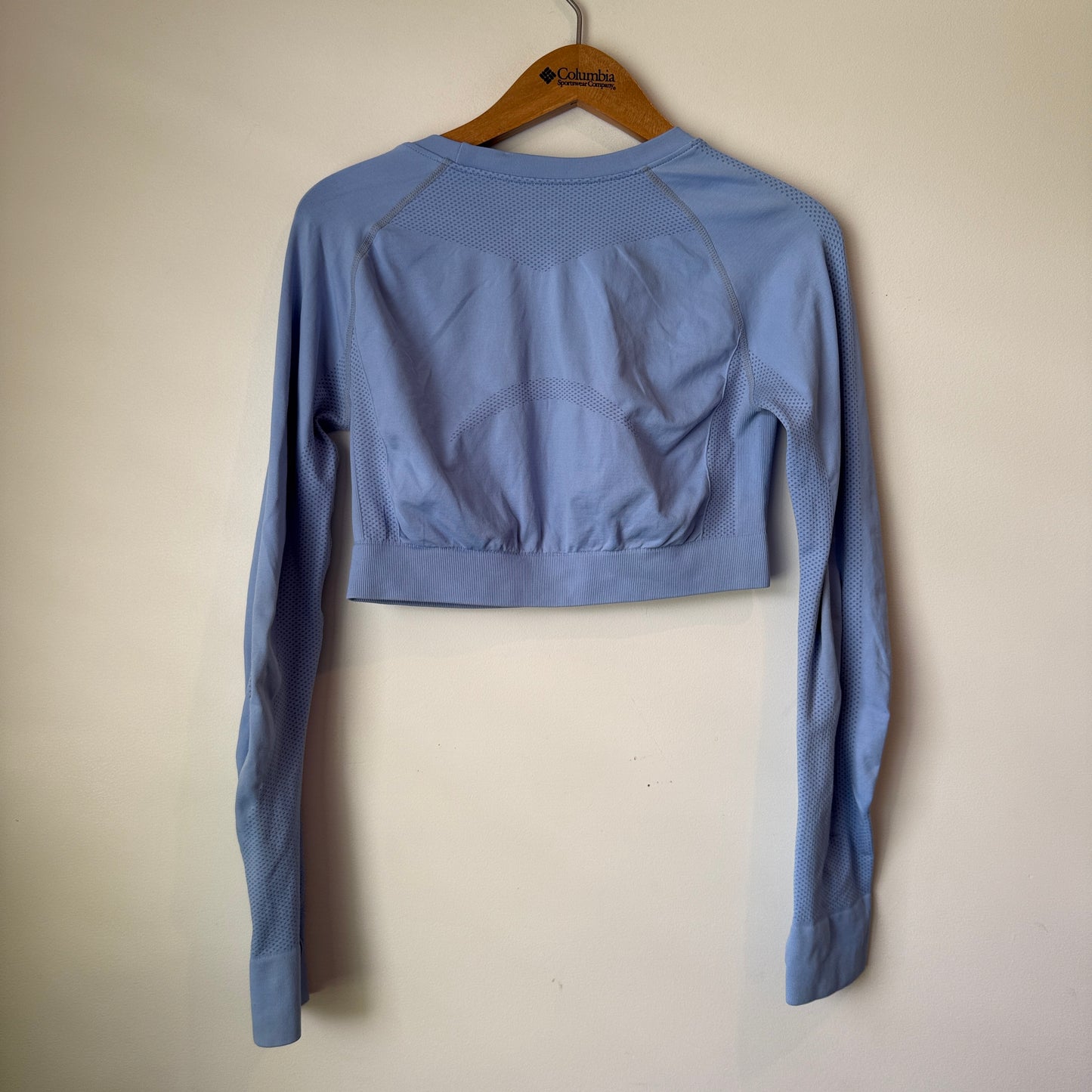 Size XL Ribbed Cropped Long-Sleeve Top