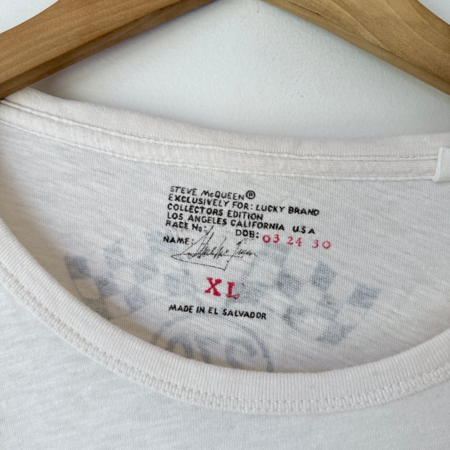 Lucky Brand Steve McQueen Collector's Edition T-Shirt in Cream - Size XL