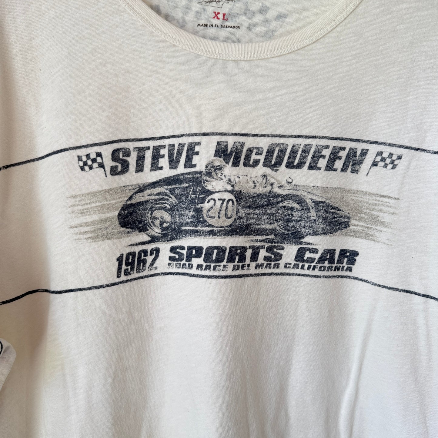 Lucky Brand Steve McQueen Collector's Edition T-Shirt in Cream - Size XL