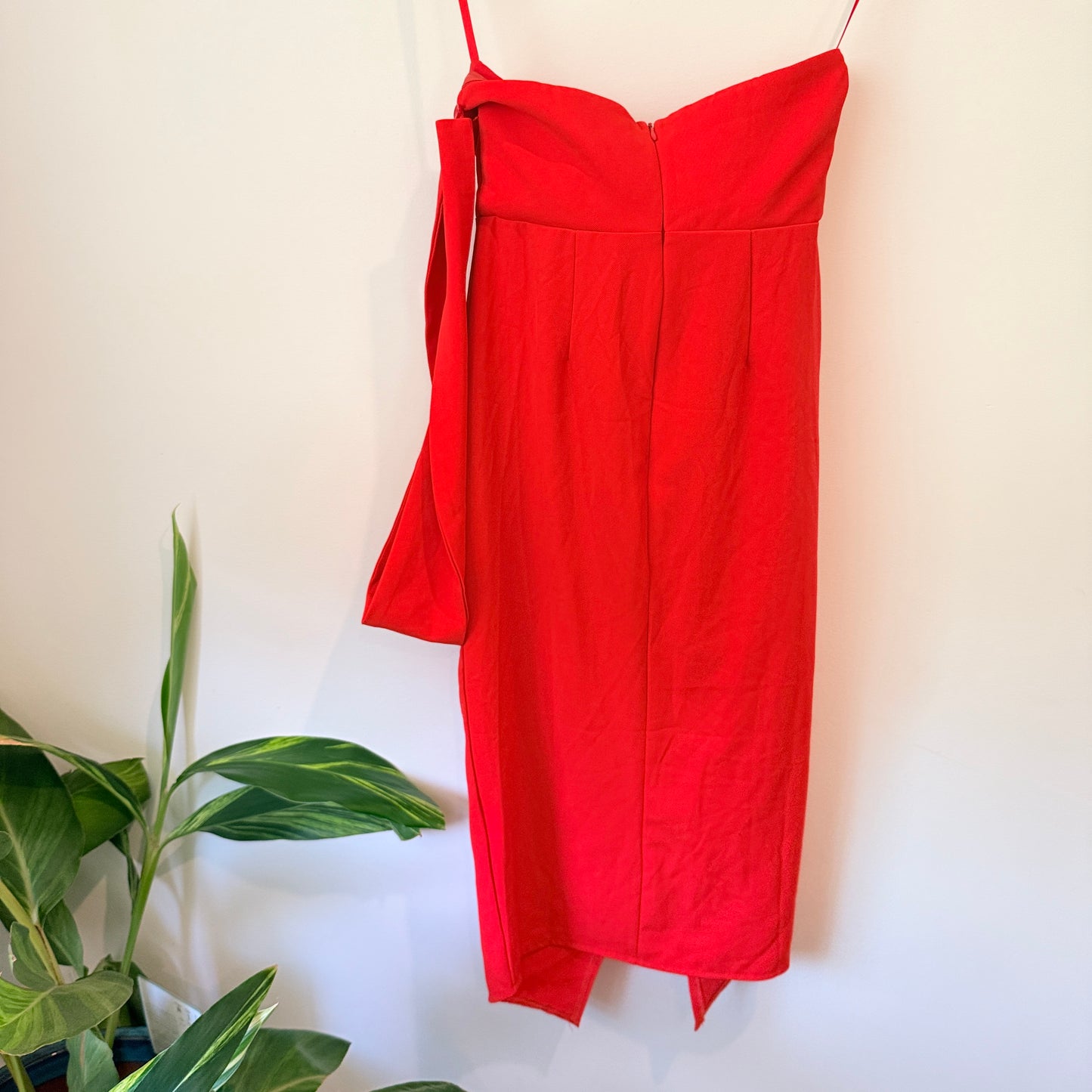 Street Heart Red Strap Midi Dress Side Split Size 8