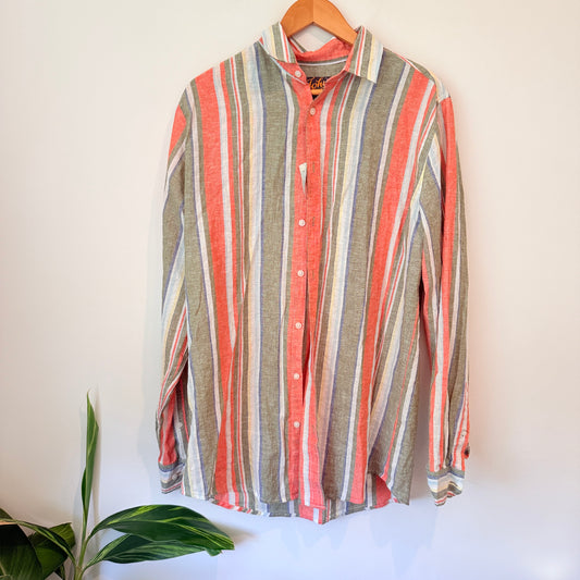 Johnny Bigg U/Arm to U/Arm 61cm Long-Sleeve Linen Blend Button-Down Shirt