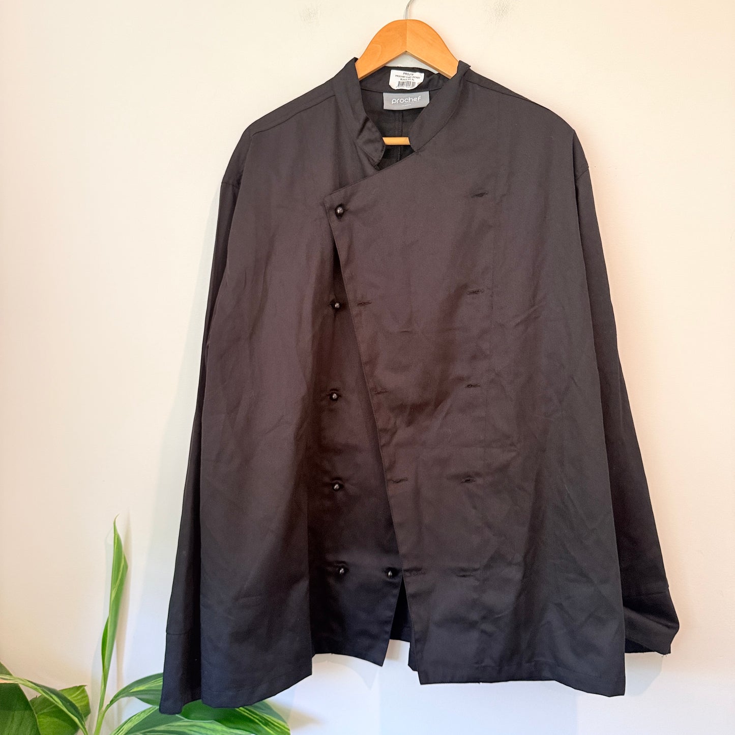 Prochef Black Chef Jacket Double Breasted Long Sleeve Size XL