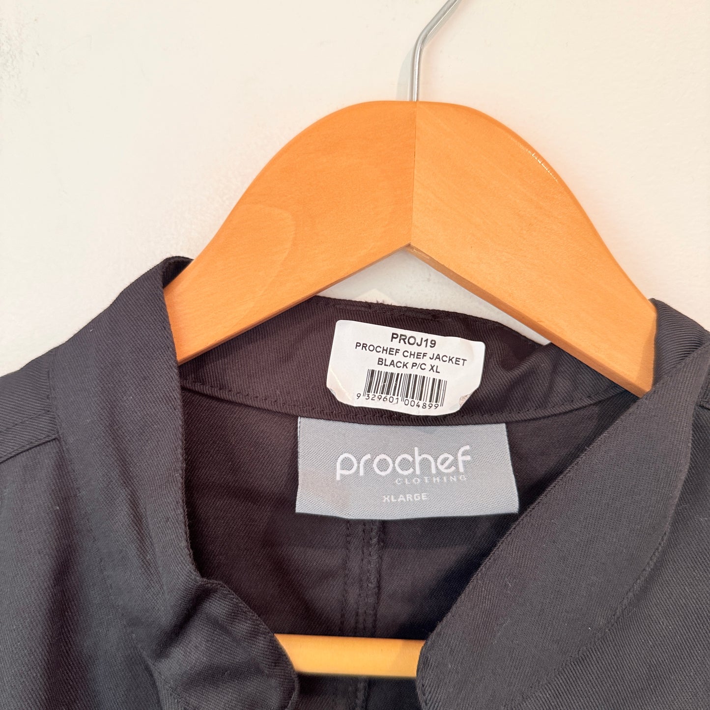 Prochef Black Chef Jacket Double Breasted Long Sleeve Size XL