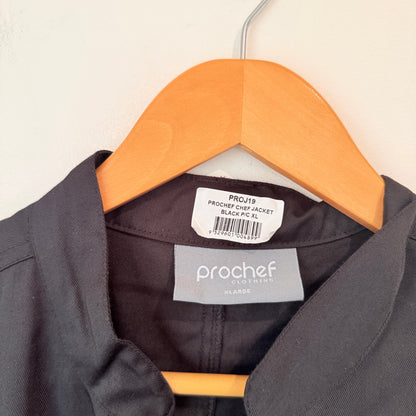 Prochef Black Chef Jacket Double Breasted Long Sleeve Size XL