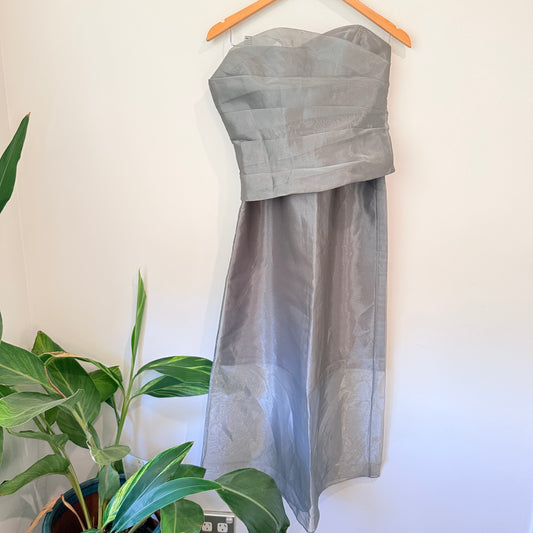 Juo Glamour Size 10 Grey Evening Chiffon 2 Piece Set