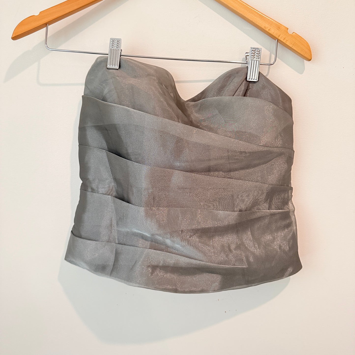 Juo Glamour Size 10 Grey Evening Chiffon 2 Piece Set