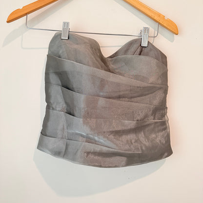 Juo Glamour Size 10 Grey Evening Chiffon 2 Piece Set