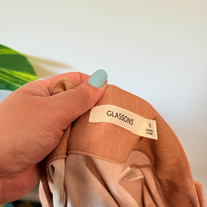 Glassons Pleated Mini Skirt Tan Size 10