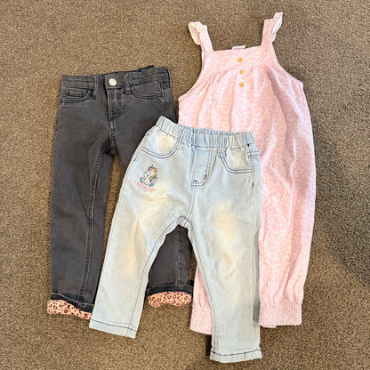 Toddler Girls Clothing Bundle 3 Piece Set Size 18-24 Months (H&H, Teeny Weeny)