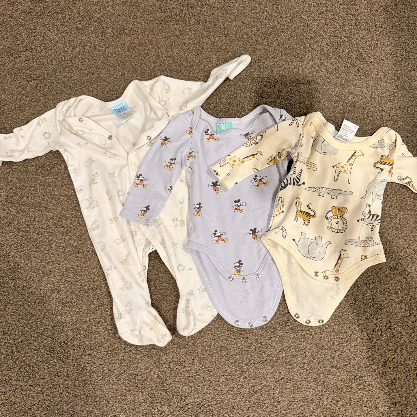 Newborn Baby Girl Essentials: 3-Piece Bodysuit & Onesie Set - NB-3m
