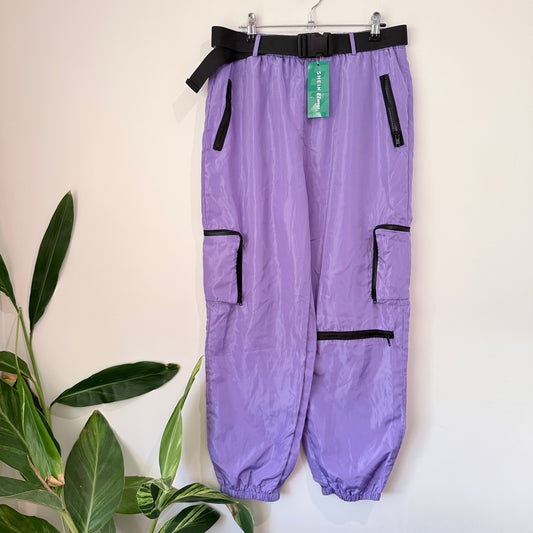 SHEIN EZwear Purple Cargo Pants – Size XL