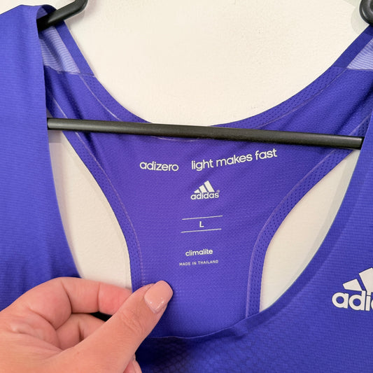 Adidas Size L Adizero Running Singlet